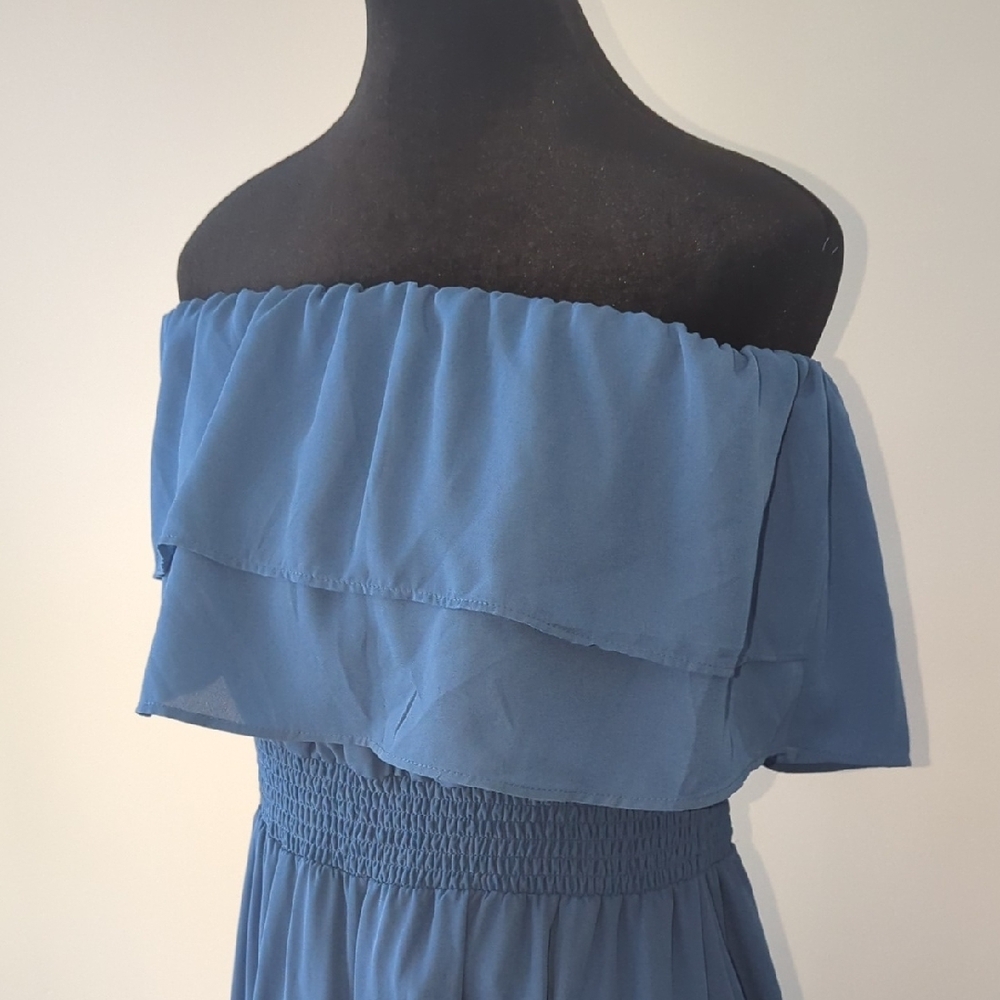 1. State Strapless Blue Maxi Dress Size Large - Picture 4 of 13